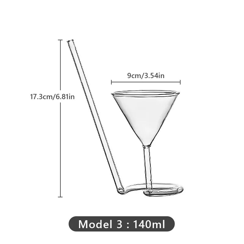 TAIL STRAW GLASS - COCKTAIL SHAPE